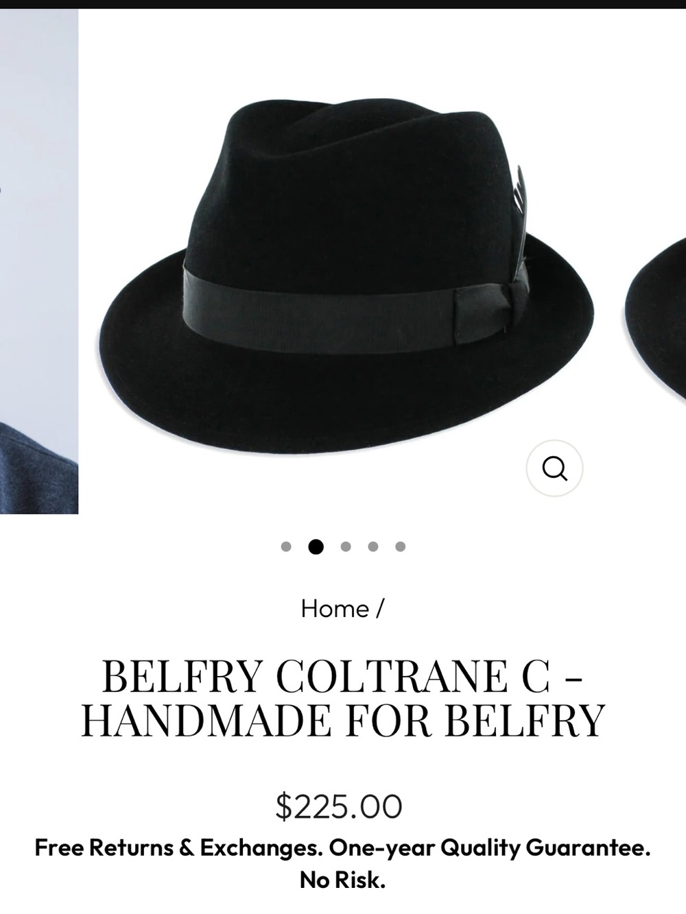 Coltrane C Black Felt Fedora Hat